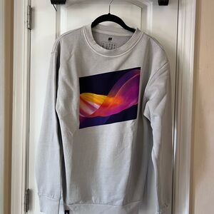 Ripe Gray Crewneck Sweater with Vibrant Graphic